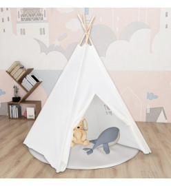 Tente tipi d'enfants avec sac Peau de pêche Blanc 120x120x150cm