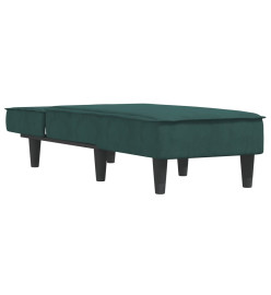 Chaise longue vert foncé velours