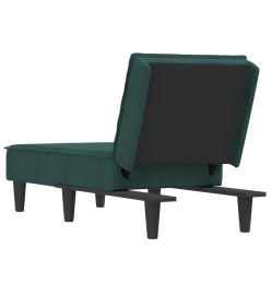 Chaise longue vert foncé velours