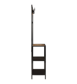 Porte-manteau 90x35x180 cm bois de manguier et fer