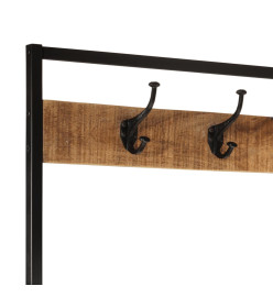 Porte-manteau 90x35x180 cm bois de manguier et fer