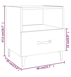 Table de chevet Blanc Bois d'ingénierie