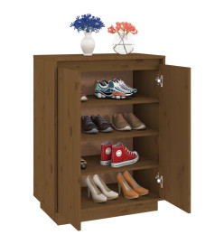 Armoire à chaussures Marron miel 60x35x80 cm Bois de pin massif