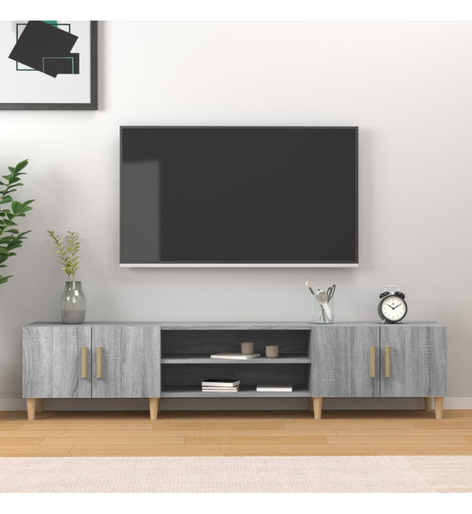 Meuble TV sonoma gris 180x31,5x40 cm bois d'ingénierie