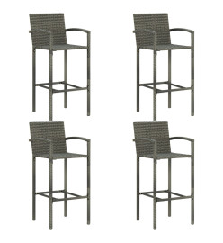 Ensemble de bar de jardin 5 pcs Résine tressée Gris