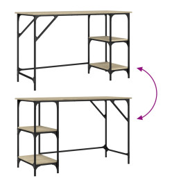 Bureau chêne sonoma 120x50x75 cm métal et bois d'ingénierie