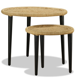 Table basse 2 pcs jute naturelle