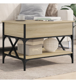 Table basse chêne sonoma 70x50x50 cm bois d'ingénierie et métal