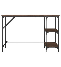 Bureau chêne marron 120x50x75 cm métal et bois d'ingénierie