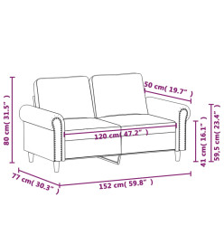 Canapé à 2 places Vert foncé 120 cm Velours