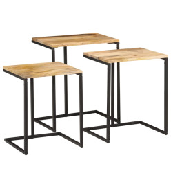 Tables gigognes 3 pcs bois massif d'acacia