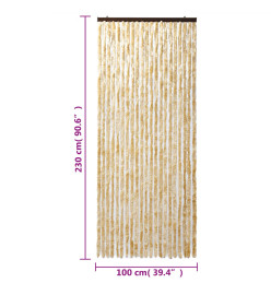 Rideau anti-mouches beige 100x230 cm chenille