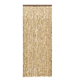 Rideau anti-mouches beige et marron 100x230 cm chenille