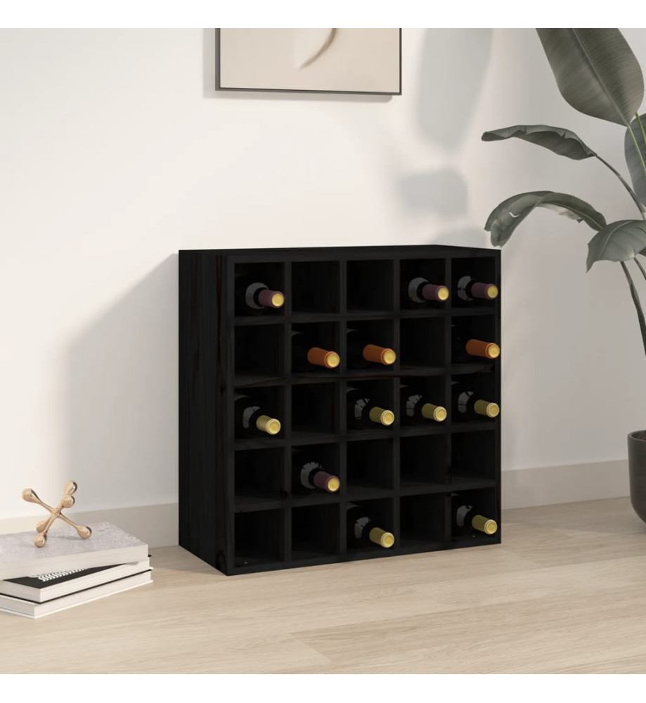 Armoire à vin Noir 56x25x56 cm Bois de pin massif