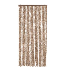 Rideau anti-mouches beige et marron foncé 100x230 cm chenille