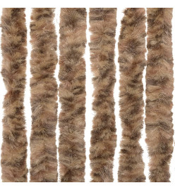 Rideau anti-mouches beige et marron foncé 100x230 cm chenille