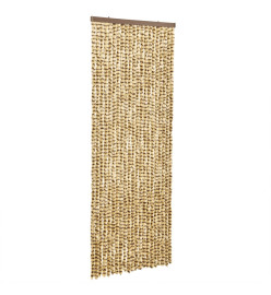 Rideau anti-mouches beige et marron 56x200 cm chenille