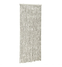 Rideau anti-mouches gris clair et gris foncé 100x230cm chenille