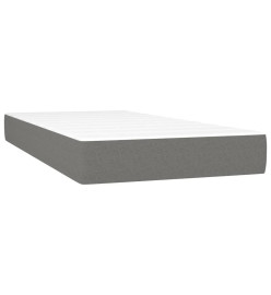 Sommier tapissier et matelas et LED Gris foncé 200x200 cm Tissu