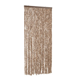 Rideau anti-mouches beige et marron foncé 90x220 cm chenille