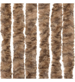 Rideau anti-mouches beige et marron foncé 90x220 cm chenille