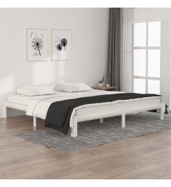 Cadre de lit Blanc Bois de pin massif 200x200 cm