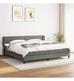 Lit à sommier tapissier avec matelas Gris foncé 200x200cm Tissu