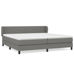 Lit à sommier tapissier avec matelas Gris foncé 200x200cm Tissu