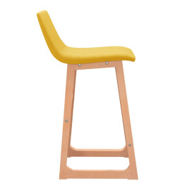 Tabourets de bar lot de 2 jaune moutarde tissu