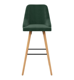 Tabourets de bar lot de 2 vert foncé velours