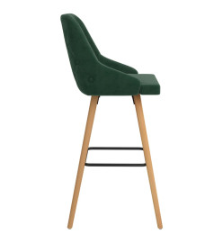 Tabourets de bar lot de 2 vert foncé velours