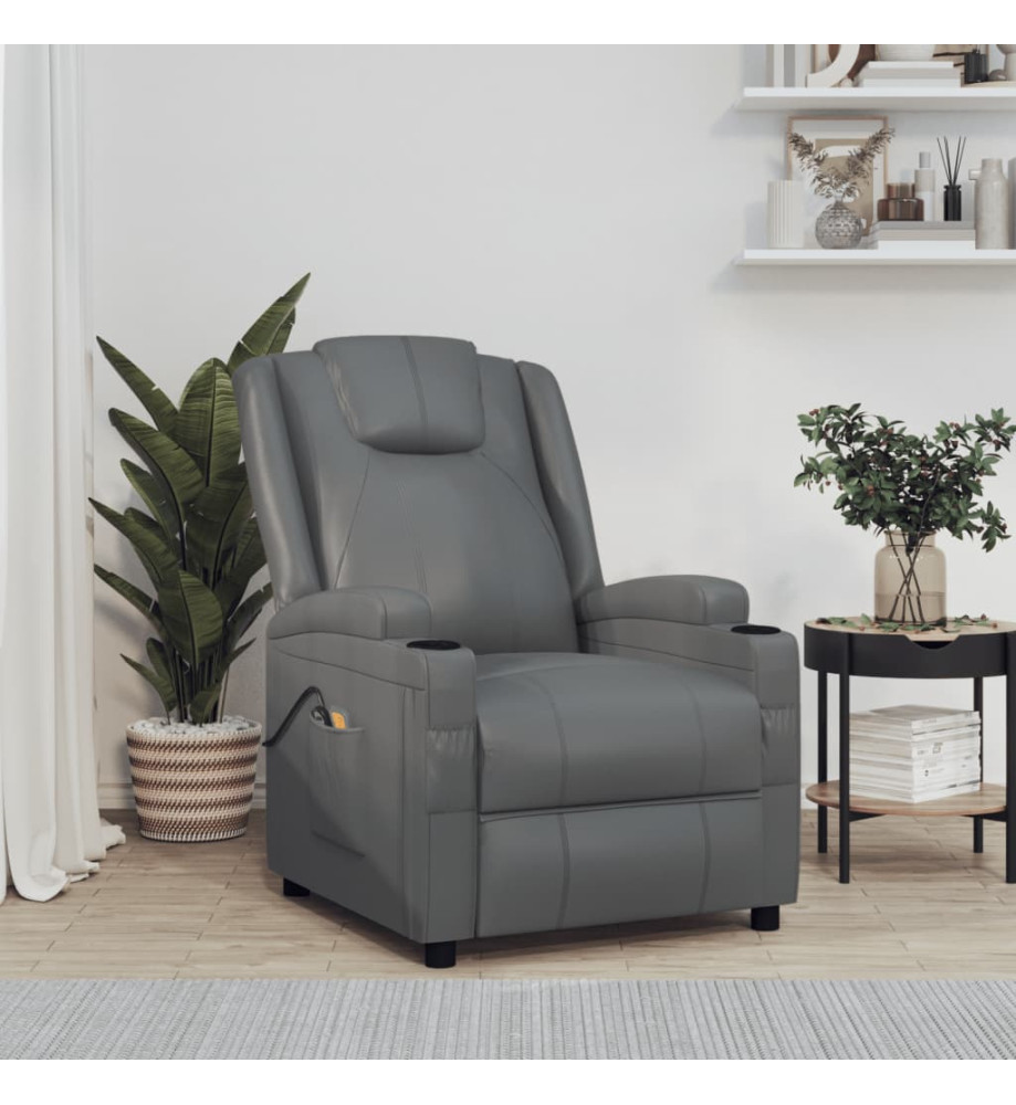 Fauteuil de massage Anthracite Similicuir