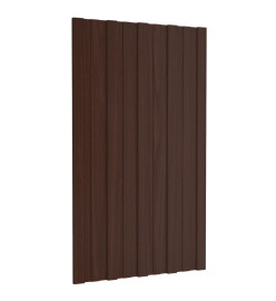 Panneaux de toiture 12 pcs Acier galvanisé Marron 80x45 cm