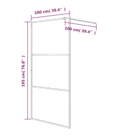 Paroi de douche Noir 100x195 cm Verre ESG demi-dépoli