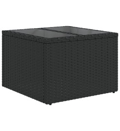 Salon de jardin 7 pcs avec coussins noir résine tressée