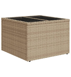 Salon de jardin avec coussins 7 pcs beige résine tressée