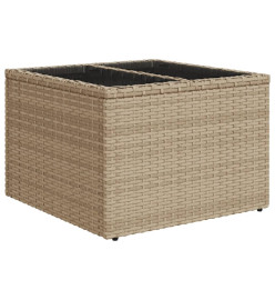 Salon de jardin avec coussins 7 pcs beige résine tressée