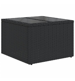Salon de jardin 8 pcs avec coussins noir résine tressée