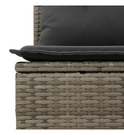 Salon de jardin avec coussins 7 pcs gris résine tressée