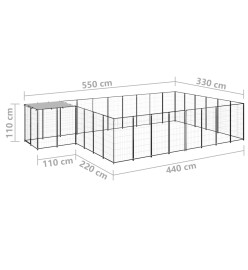 Chenil Noir 15,73 m² Acier