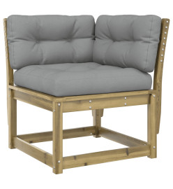 Salon de jardin 3 pcs avec coussins bois de pin imprégné