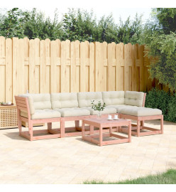Salon de jardin 5 pcs avec coussins bois massif douglas