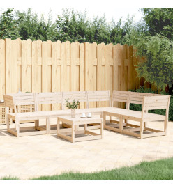 Salon de jardin 6 pcs bois de pin massif