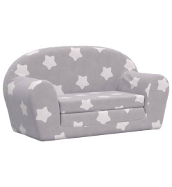 Canapé-lit pour enfants 2 places gris clair avec étoiles