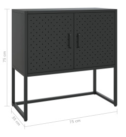 Buffet Noir 75x35x75 cm Acier