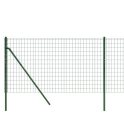 Clôture en treillis métallique vert 0,8x25 m acier galvanisé