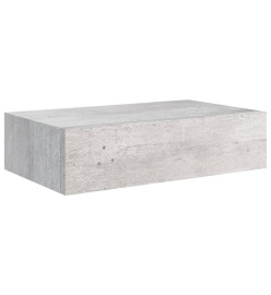 Étagères à tiroir murales 2 pcs Gris béton 40x23,5x10 cm MDF