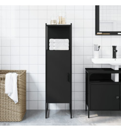 Armoire de salle de bain noir 33x33x120,5 cm bois d'ingénierie