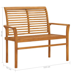 Banc de jardin 112 cm Bois de teck solide