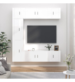 Ensemble de meubles TV 7 pcs Blanc brillant Bois d'ingénierie